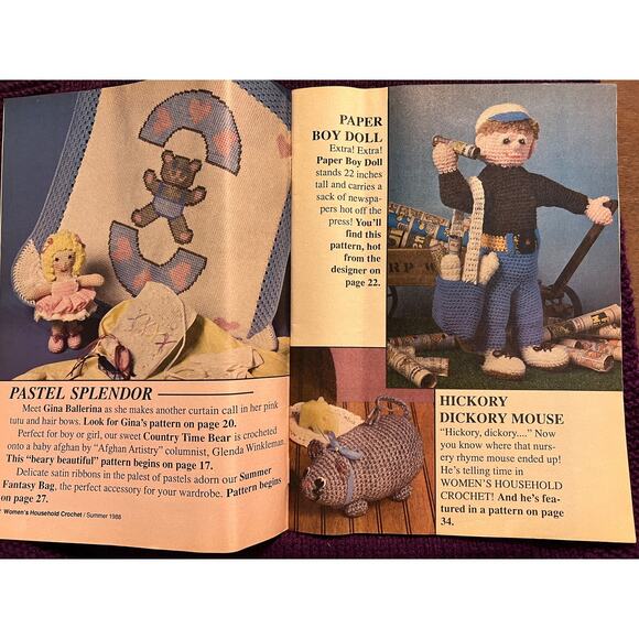 women's household Crochet pattern book 1980s sweater afgan toys - Picture 4 of 6